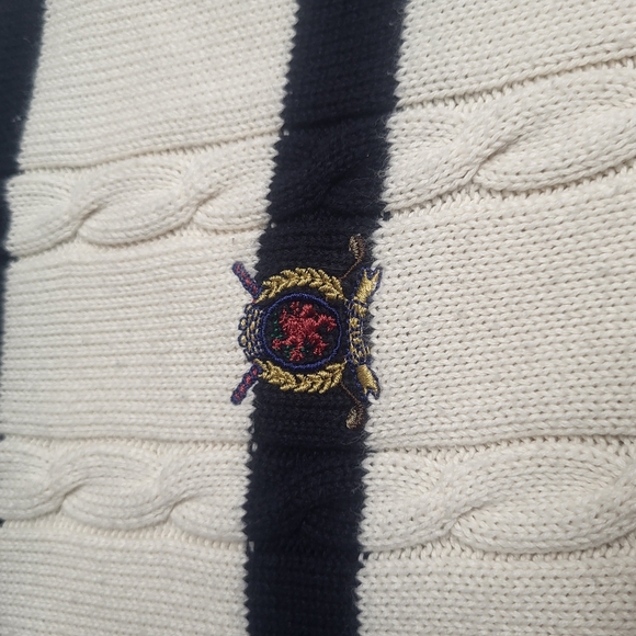 Tommy Hilfiger Golf Grandpacore Cable Knit Striped Sweater Mens Size XL - Picture 3 of 7